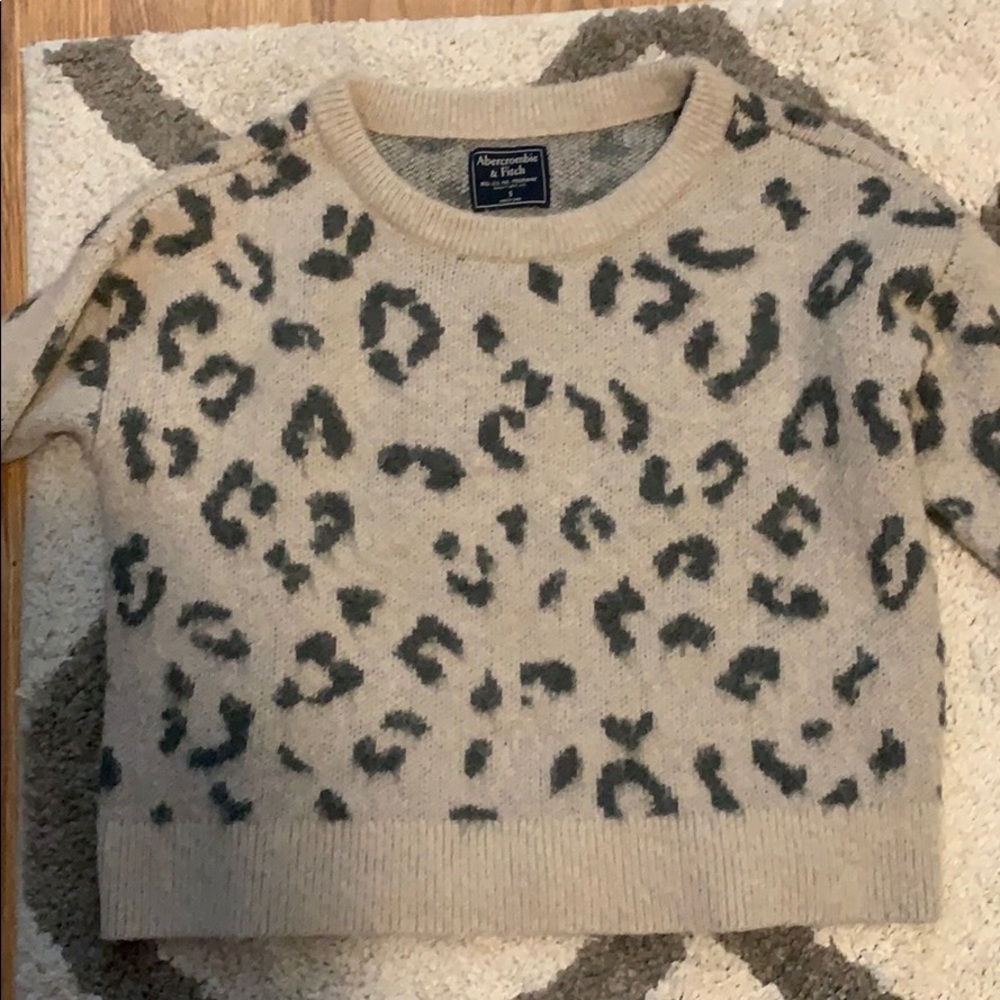 Abercrombie and Fitch fuzzy cheetah sweater
